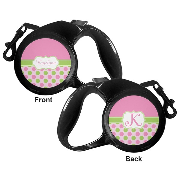 Pink & Green Dots Retractable Dog Leash - Medium Large - Apvl