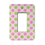 Pink & Green Dots Rocker Style Light Switch Cover - Single Switch