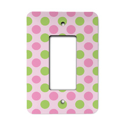 Pink & Green Dots Rocker Style Light Switch Cover (Personalized)
