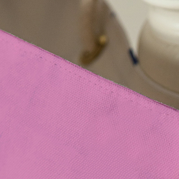 Pink & Green Dots Large Rope Tote - Close Up View