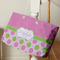 Pink & Green Dots Large Rope Tote - Life Style