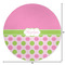 Pink & Green Dots Round Area Rug - Size