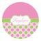 Pink & Green Dots Round Decal