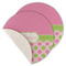 Pink & Green Dots Round Linen Placemats - MAIN (Single Sided)