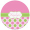Pink & Green Dots Round Mousepad - APPROVAL