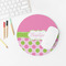 Pink & Green Dots Round Mousepad - LIFESTYLE 2