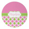 Pink & Green Dots Round Paper Coaster - Approval