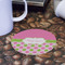 Pink & Green Dots Round Paper Coaster - Front