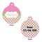 Pink & Green Dots Round Pet ID Tag - Large - Approval