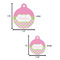 Pink & Green Dots Round Pet ID Tag - Large - Comparison Scale