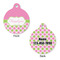 Pink & Green Dots Round Pet Tag - Front & Back