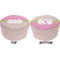 Pink & Green Dots Round Pouf Ottoman (Top and Bottom)