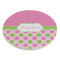Pink & Green Dots Round Stone Trivet - Angle View
