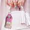 Pink & Green Dots Sanitizer Holder Keychain - Large (LIFESTYLE)