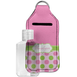 Pink & Green Dots Hand Sanitizer & Keychain Holder - Large (Personalized)