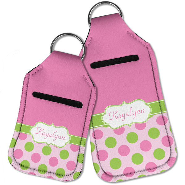 Pink & Green Dots Sanitizer Holder Keychain - Parent Main