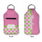 Pink & Green Dots Sanitizer Holder Keychain - Small APPROVAL (Flat)