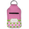 Pink & Green Dots Sanitizer Holder Keychain - Small (Front Flat)