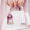Pink & Green Dots Sanitizer Holder Keychain - Small (LIFESTYLE)