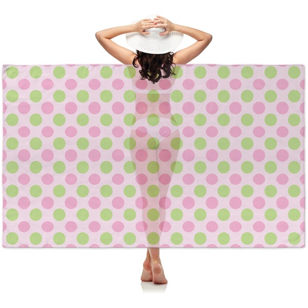 Custom Pink & Green Dots Sheer Sarong