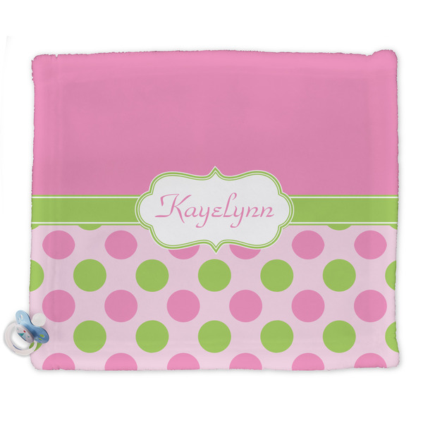 Custom Pink & Green Dots Security Blanket - Single Sided (Personalized)