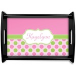 Pink & Green Dots Wooden Tray (Personalized)
