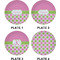 Pink & Green Dots Set of Appetizer / Dessert Plates (Approval)