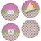 Pink & Green Dots Set of Appetizer / Dessert Plates