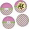 Pink & Green Dots Set of Lunch / Dinner Plates