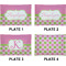 Pink & Green Dots Set of Rectangular Appetizer / Dessert Plates (Approval)