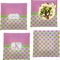 Pink & Green Dots Set of Square Dinner Plates