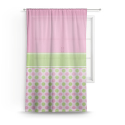 Pink & Green Dots Sheer Curtain