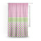 Pink & Green Dots Sheer Curtain With Window and Rod
