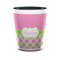 Pink & Green Dots Ceramic Shot Glass - 1.5 oz - Two Tone - Set of 4 (Personalized)