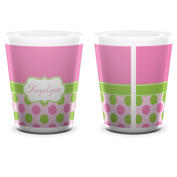 Pink & Green Dots Shot Glass - White - APPROVAL
