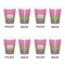 Pink & Green Dots Shot Glass - White - Set of 4 - APPROVAL