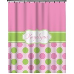 Pink & Green Dots Extra Long Shower Curtain - 70"x84" (Personalized)