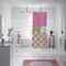 Pink & Green Dots Shower Curtain - Custom Size