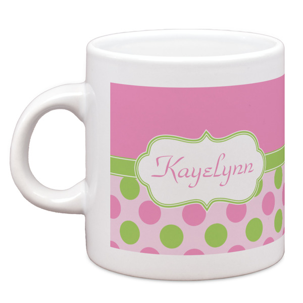 Custom Pink & Green Dots Espresso Cup (Personalized)