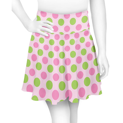 Pink & Green Dots Skater Skirt (Personalized)