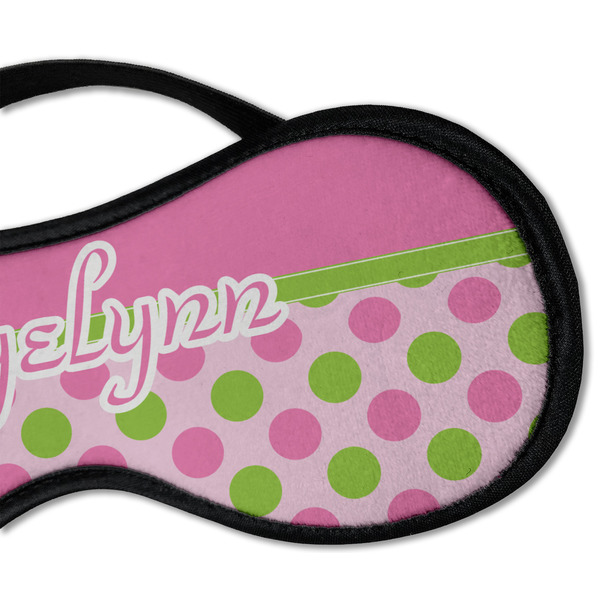 Pink & Green Dots Sleeping Eye Mask - DETAIL Large