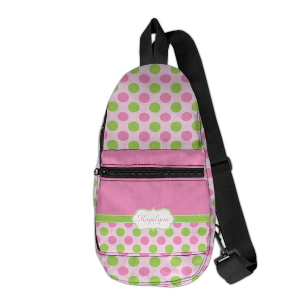 Custom Pink & Green Dots Sling Bag (Personalized)