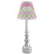 Pink & Green Dots Small Chandelier Lamp - LIFESTYLE (on candle stick)