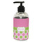 Pink & Green Dots Plastic Soap / Lotion Dispenser (8 oz - Small - Black) (Personalized)