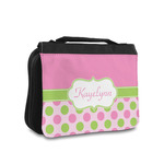 Pink & Green Dots Toiletry Bag - Small (Personalized)