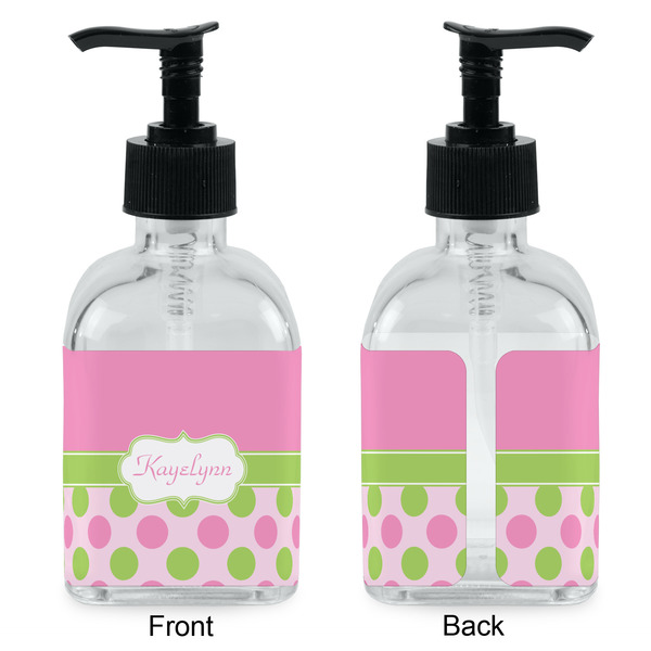 Pink & Green Dots Glass Soap/Lotion Dispenser - Approval