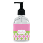 Pink & Green Dots Glass Soap & Lotion Bottle - Single Bottle (Personalized)