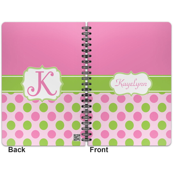 Pink & Green Dots Spiral Journal 7 x 10 - Apvl