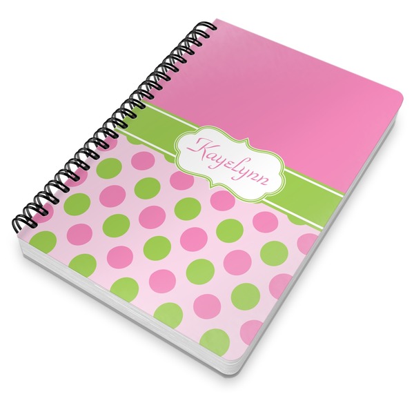 Pink & Green Dots Spiral Journal 7 x 10 - Main