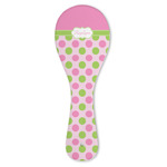 Pink & Green Dots Ceramic Spoon Rest (Personalized)